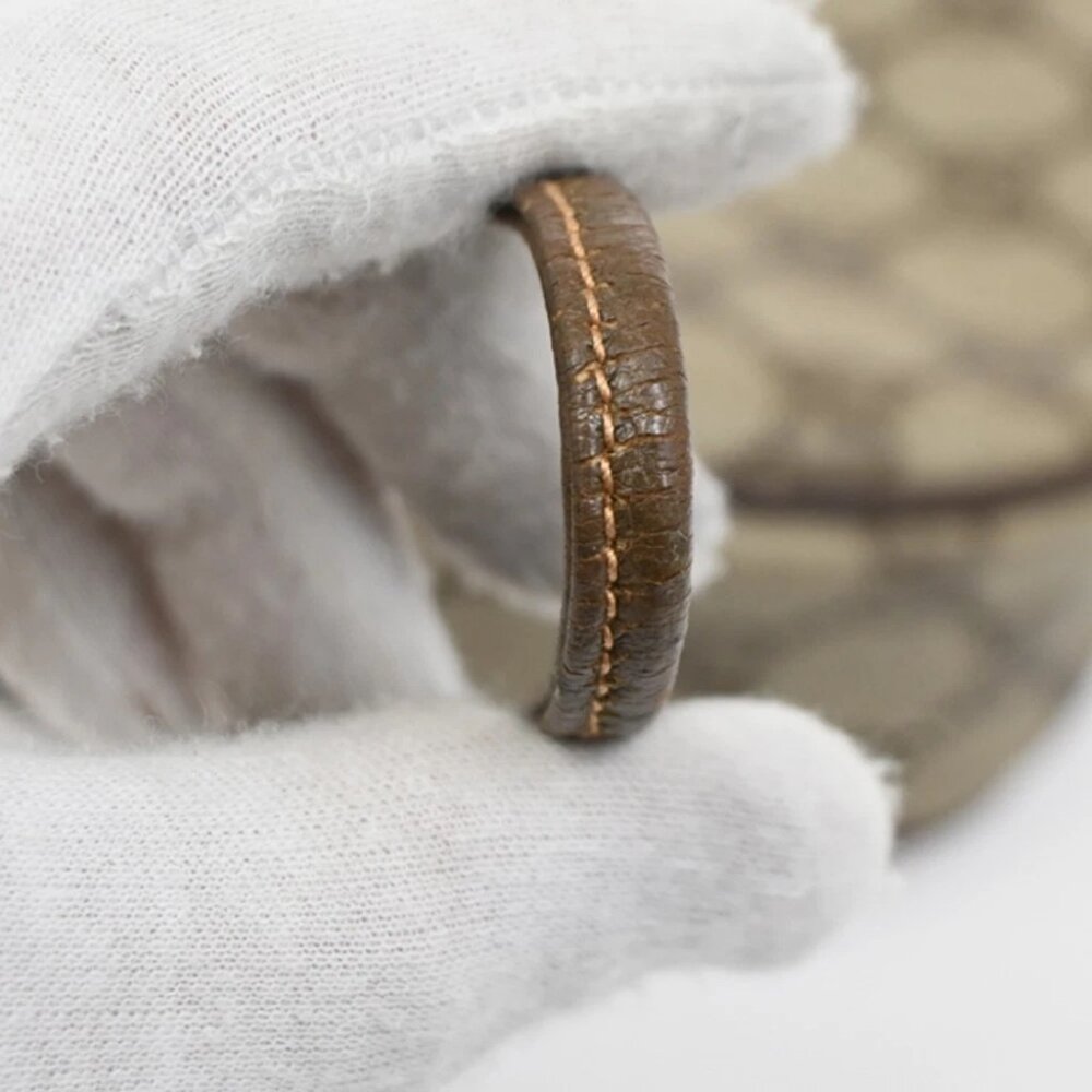 GUCCI GG Pattern Sherry Line Mini Shoulder Bag PVC Leather Beige Brown - Picture 11 of 14